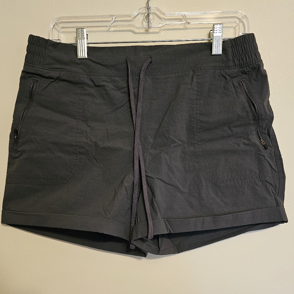 Eddie Bauer Elastic Waist Rolled Cuff Shorts Stretchy Outdoor Hiking Gre…